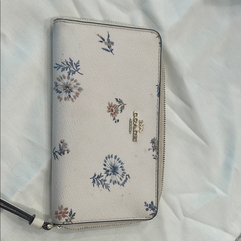 Coach Cream and Blue Floral Wallets